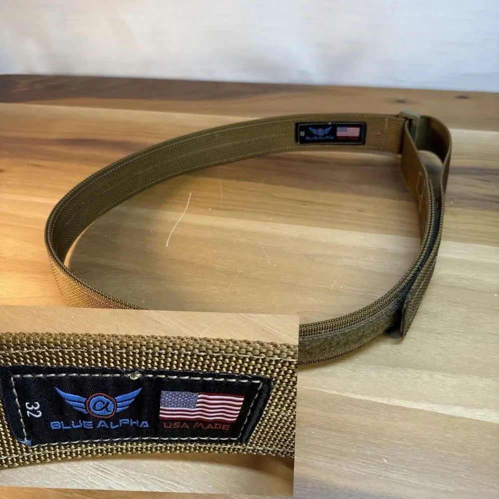 Blue Alpha 1.5 BATTLE BELT Sz 32 Adjustable Coyote Brown Hook & Loop Lightweight